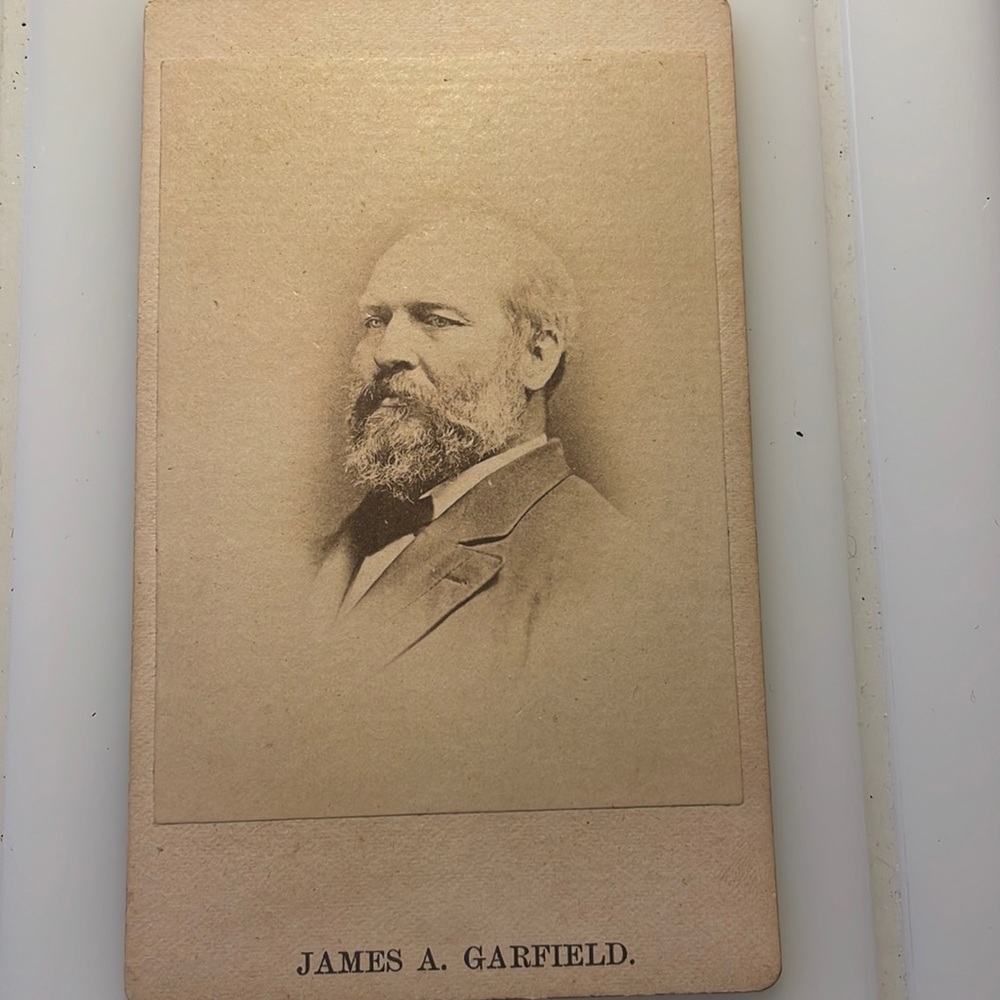 Antique cabinet card photos of President and Mrs James A Garfield